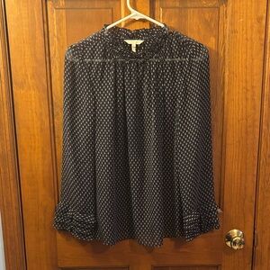 Rebecca Taylor Silk Blend Black and White Dotted Blouse